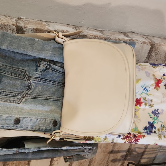 Gorgeous 90s Vintage Coach Fletcher Leather Crosssbody 4150 Off White - Picture 3 of 14